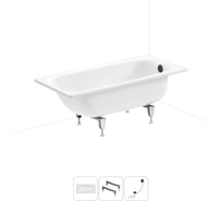 Стальная ванна 150х70 см с шумоизоляцией Sanitana BLB Universal 20220687R в наборе 3 в 1 20220687R