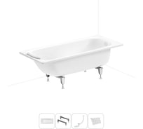 Стальная ванна 160х70 см с шумоизоляцией Sanitana BLB Universal 20220706R в наборе 4 в 1 20220706R