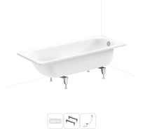 Стальная ванна 170х75 см с шумоизоляцией Sanitana BLB Universal 20220733R в наборе 3 в 1 20220733R