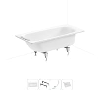 Стальная ванна 150х70 см с шумоизоляцией Sanitana BLB Universal 20220690R в наборе 4 в 1 20220690R