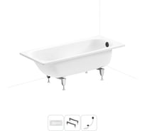 Стальная ванна 160х70 см с шумоизоляцией Sanitana BLB Universal 20220703R в наборе 3 в 1 20220703R