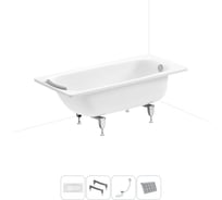 Стальная ванна 150х70 см с шумоизоляцией Sanitana BLB Universal 20220689R в наборе 4 в 1 20220689R