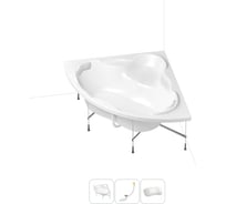 Акриловая ванна Lavinia Boho Elegant 20221032R в наборе 4 в 1: акриловая ванна, каркас, слив-перелив, подголовник (цвет набора золото)