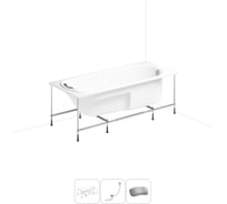 Акриловая ванна Lavinia Boho Bristol 20220973R в наборе 4 в 1: акриловая ванна, каркас, слив-перелив, подголовник (цвет набора хром)