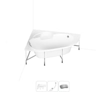 Акриловая ванна Lavinia Boho Bell Pro 20220989R в наборе 4 в 1: акриловая ванна, каркас, слив-перелив, подголовник (цвет набора хром)