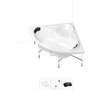 Акриловая ванна Lavinia Boho Elegant 20221035R в наборе 4 в 1: акриловая ванна, каркас, слив-перелив, подголовник (цвет набора матовый черный)