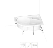 Акриловая ванна Lavinia Boho Grance Hill 20220988R в наборе 4 в 1: акриловая ванна, каркас, слив-перелив, подголовник (цвет набора золото)