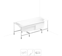 Акриловая ванна Lavinia Boho Bristol 20220974R в наборе 4 в 1: акриловая ванна, каркас, слив-перелив, подголовник (цвет набора глянцевый белый)