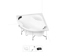 Акриловая ванна Lavinia Boho Aveo 20221027R в наборе 4 в 1: акриловая ванна, каркас, слив-перелив, подголовник (цвет набора матовый черный)