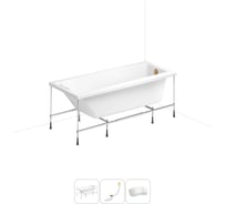 Акриловая ванна Lavinia Boho Rock 20220948R в наборе 4 в 1: акриловая ванна, каркас, слив-перелив, подголовник (цвет набора золото)