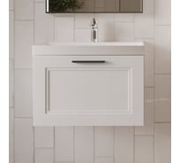 Тумба с раковиной для ванной Mebelvann Arcadia 60 см подвесная белая 1 ящик ARC10601900301A
