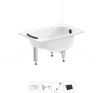 Комплект 4 в 1 Sanitana BLB Europa Mini стальная ванна 105x70 с ножками, сифоном и подгол 20220547R