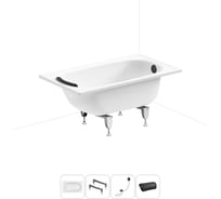 Комплект 4 в 1 Sanitana BLB  Europa 2,2 стальная ванна 105x70 с ножками, сифоном и подголо 20220563R