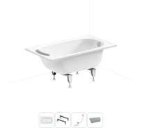 Комплект 4 в 1 Sanitana BLB Europa 2,2 стальная ванна 105x70 с ножками, сифоном и подголо 20220561R