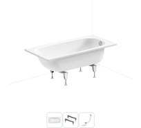 Комплект 3 в 1 Sanitana BLB Europa 2,2 стальная ванна 130x70 с ножками и сифоном 20220589R