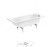 Комплект 3 в 1 Sanitana BLB Europa 2,2 стальная ванна 160x70 с ножками и сифоном 20220640R