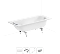 Комплект 4 в 1 Sanitana BLB  Europa 2,2 стальная ванна 160x70 с ножками, сифоном и подголо 20220641R