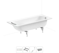 Комплект 4 в 1 Sanitana BLB  Europa 2,2 стальная ванна 170x70 с ножками, сифоном и подголо 20220657R