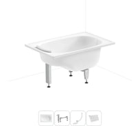 Комплект 4 в 1 Sanitana BLB Europa Mini стальная ванна 105x70 с ножками, сифоном и подгол 20220546R
