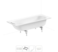 Комплект 4 в 1 Sanitana BLB  Europa 2,2 стальная ванна 170x70 с ножками, сифоном и подголо 20220658R