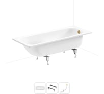Комплект 3 в 1 Sanitana BLB Universal 3,5 стальная ванна 170x75 с ножками и сифоном (сост 20220736R