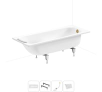 Комплект 4 в 1 Sanitana BLB  Universal 3,5 стальная ванна 170x75 с ножками, сифоном и подг 20220740R