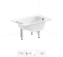 Комплект 4 в 1 Sanitana BLB  Europa Mini стальная ванна 105x70 с ножками, сифоном и подгол 20220548R