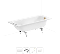 Комплект 4 в 1 Sanitana BLB  Europa 2,2 стальная ванна 160x70 с ножками, сифоном и подголо 20220644R