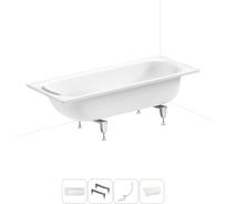 Комплект 4 в 1 Sanitana BLB  Europa 2,2 стальная ванна 170x75 с ножками, сифоном и подголо 20220674R