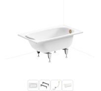 Комплект 4 в 1 Sanitana BLB Europa 2,2 стальная ванна 105x70 с ножками, сифоном и подголо 20220564R