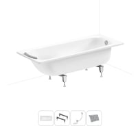 Комплект 4 в 1 Sanitana BLB  Universal 3,5 стальная ванна 170x75 с ножками, сифоном и подг 20220737R