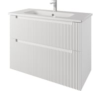 Тумба с раковиной подвесная DREJA EUPHORIA 100 см, 2 ящика, белый матовый 641235 99.2017K