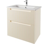 Тумба с раковиной подвесная DREJA EUPHORIA 80 см, 2 ящика, бежевый матовый 640177 99.2019K