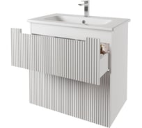 Тумба с раковиной подвесная DREJA EUPHORIA 80 см, 2 ящика, белый матовый 640177 99.2016K