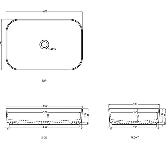 Накладная раковина CIELO Shui Comfort SHCOLAR60 Bia