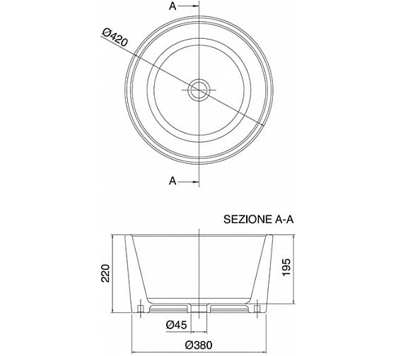 Накладная раковина Scarabeo BUCKET 8807