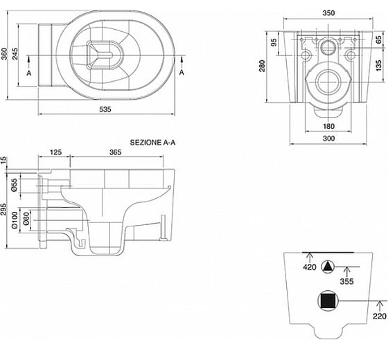 Подвесной унитаз Scarabeo BUCKET 8812/CL
