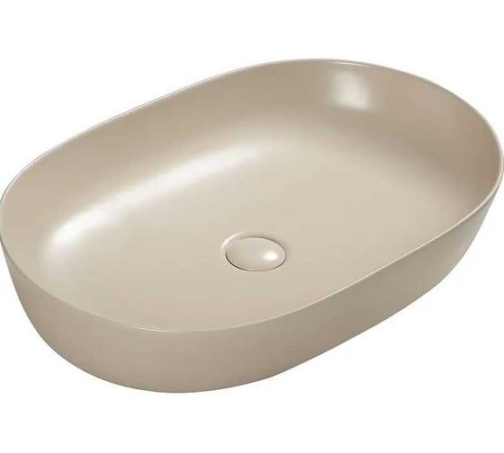 Раковина накладная Santi Line бежевая матовая, донный клапан в комплекте SL-1017BG 1