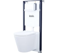 Комплект 3 в 1 IDDIS подвесной унитаз, инсталляция и клавиша смыва белая, Basic BASC030i73