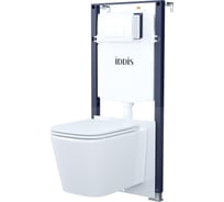 Комплект 3 в 1 IDDIS подвесной унитаз, инсталляция и клавиша смыва белая, Basic BASBI03i73