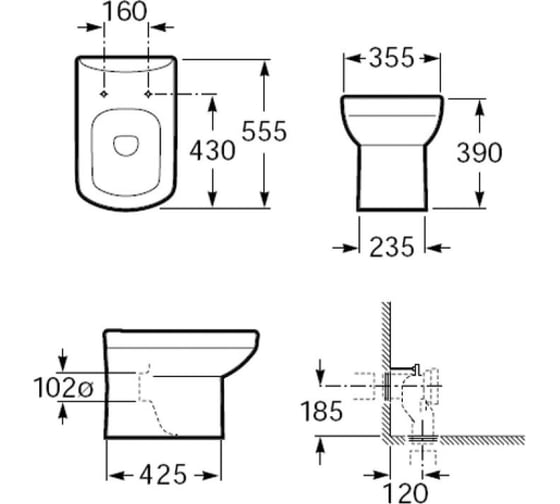 Напольный  унитаз ROCA DAMA SENSO COMPACTO 347517000