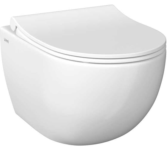 Комплект Vitra L-Box Sento Rim-Ex подвесной безободковый унитаз с тонким сиденьем с микролифтом, инсталляцией и клавишей смыва Root Round глянцевый хром 9830B003-7212
