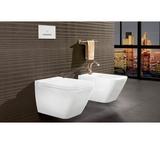 Подвесное биде Villeroy & Boch Finion шгв 375x560x315 CeramicPlus цвет-альпийский белый 446500R1