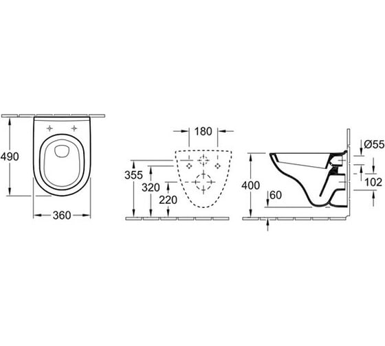 Подвесной унитаз Villeroy & Boch O'Novo цвет-альпийский белый 5688H101