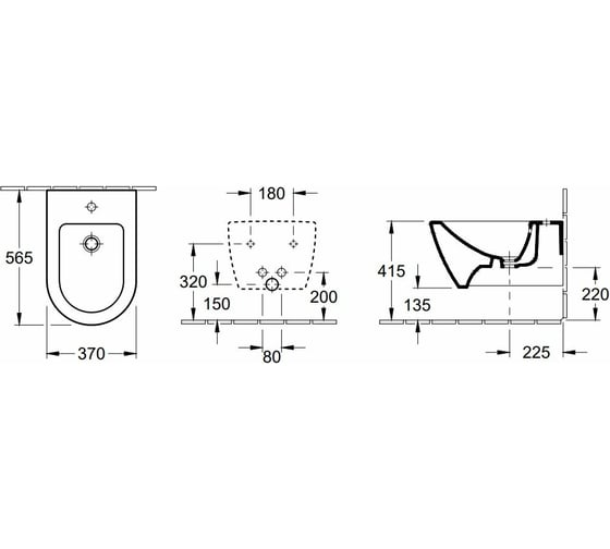 Подвесное биде Villeroy & Boch Subway 2.0 цвет-альпийский белый 540000R1