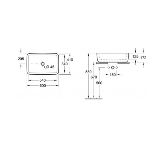 Раковина Villeroy & Boch Architectura альпийский белый 41276001