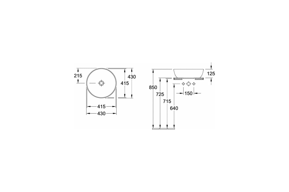 Раковина 40 см Villeroy & Boch Architectura 412541