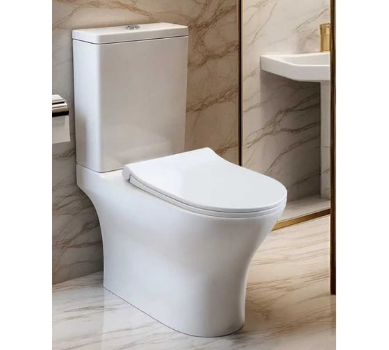 Унитаз-компакт напольный Cerutti SPA Ceruttispa BERNINA Tornado белый, безободковый, сиденье с микролифтом 10815