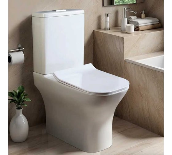 Унитаз-компакт напольный Cerutti SPA Ceruttispa VETTORE Tornado белый, безободковый, сиденье с микролифтом 10816