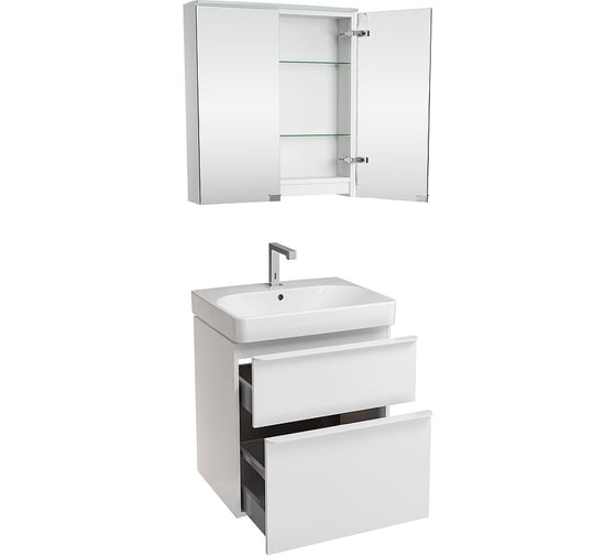Комплект мебели для ванной Geberit Smyle Square 60 подвесной, белый глянец 529.352.00.6